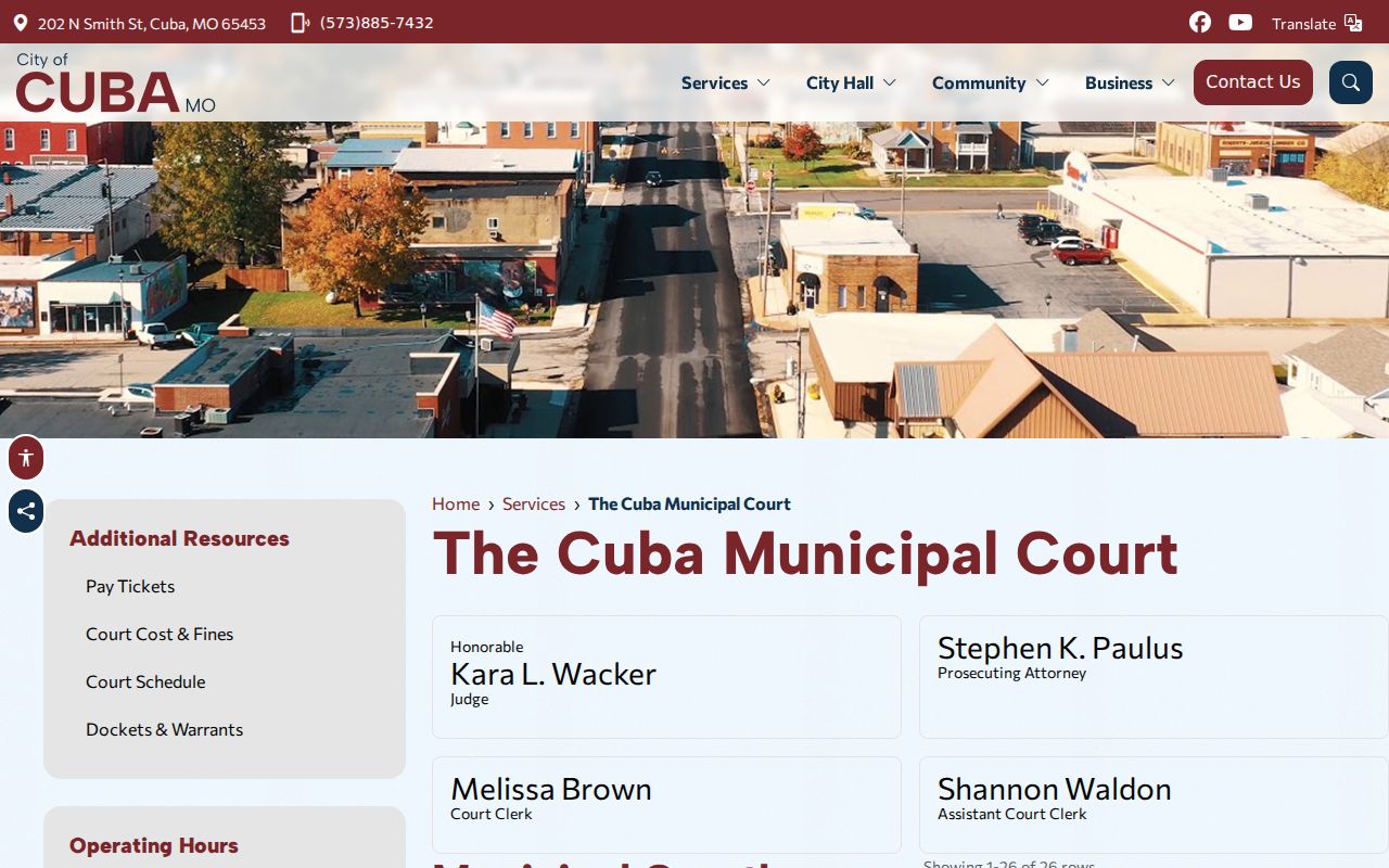 Crawford County traffic court records route through Cuba Municipal Court